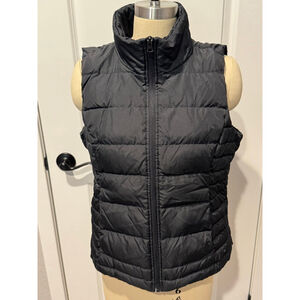 Women's Lands' End Black down Puffer Vest MP zip front pockets